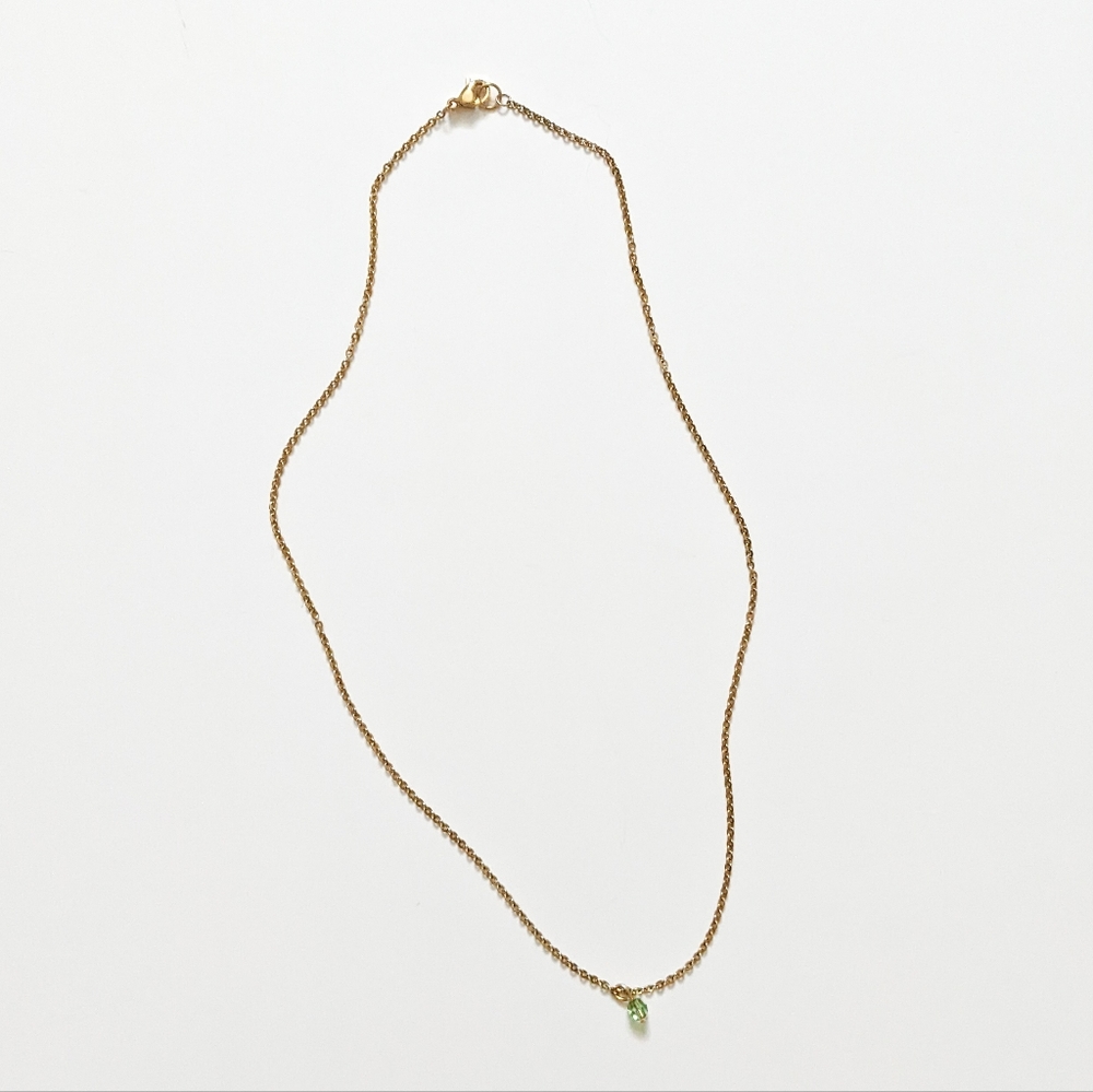 Minimalist August Birthstone Gold-plated Necklace